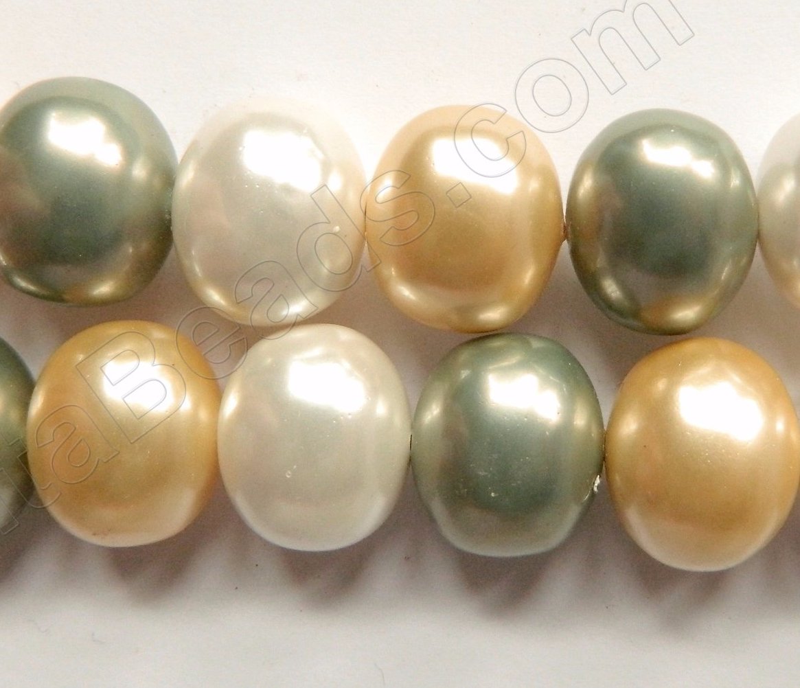 Pearl  (Shell) Jumbo Smooth Potato  16" Easter Light Yellow Green Mix