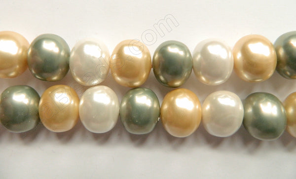 Pearl  (Shell) Jumbo Smooth Potato  16" Easter Light Yellow Green Mix