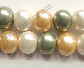 Pearl  (Shell) Jumbo Smooth Potato  16" Easter Light Yellow Green Mix