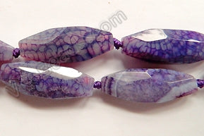 Bright Purple Fire Agate  -  Machine Cut Flat Rice  16"