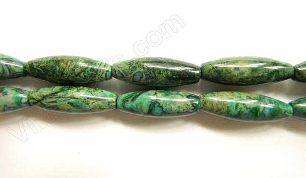 Bamboo Brazilian Jasper  -  Smooth Long Rice  16"