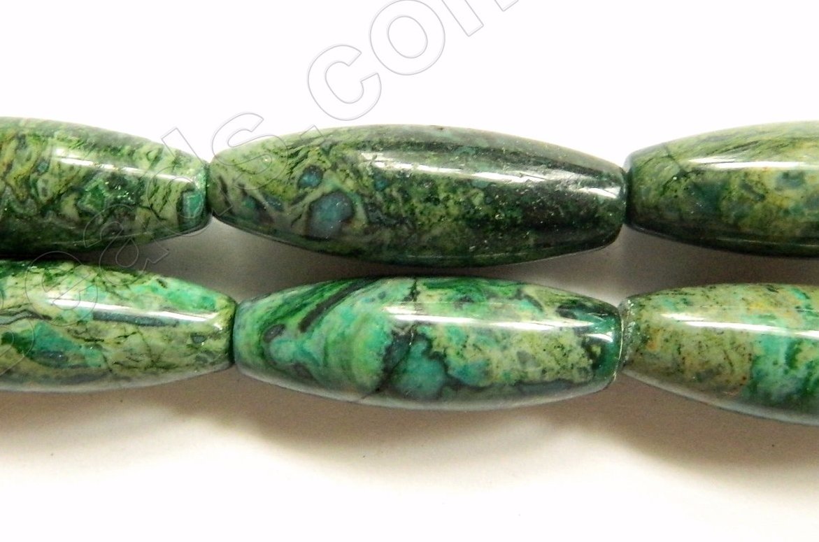 Bamboo Brazilian Jasper  -  Smooth Long Rice  16"