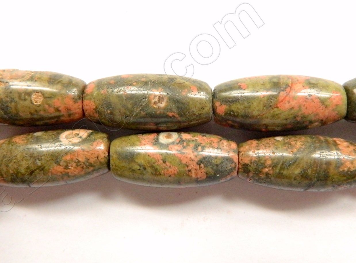 New Ryolite / Unakite  -  Smooth Rice  16"