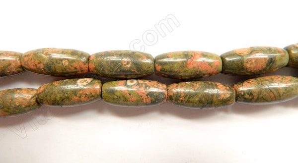 New Ryolite / Unakite  -  Smooth Rice  16"