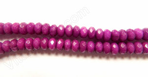 Dark Purple Jade  -  Faceted Rondels  16"    5 x 8 mm