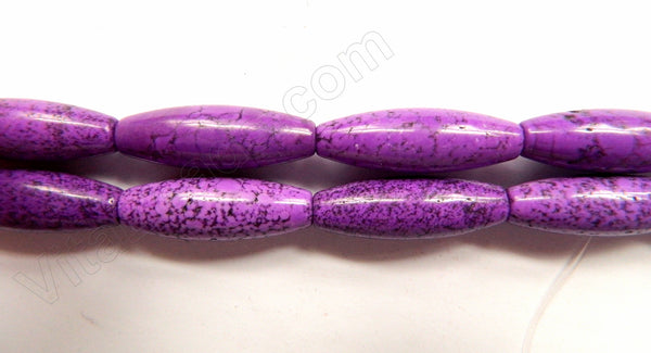 Dark Purple Turquoise  -  Round Long Rice  16"