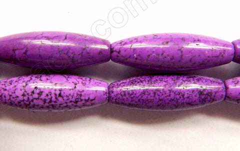 Dark Purple Turquoise  -  Round Long Rice  16"