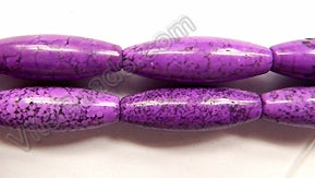 Dark Purple Turquoise  -  Round Long Rice  16"