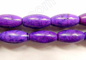 Dark Purple Turquoise  -  Round Long Rice  16"