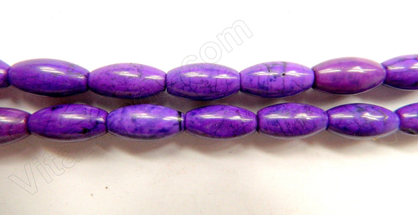 Dark Purple Turquoise  -  Round Long Rice  16"