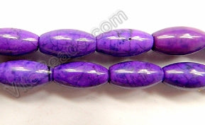 Dark Purple Turquoise  -  Round Long Rice  16"