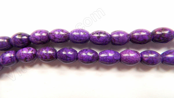 Dark Purple Crack Turquoise  -  Round Long Rice  16"