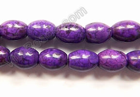 Dark Purple Crack Turquoise  -  Round Long Rice  16"