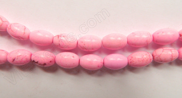 Hot Pink Crack Turquoise  -  Round Long Rice  16"