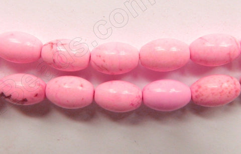 Hot Pink Crack Turquoise  -  Round Long Rice  16"