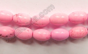 Hot Pink Crack Turquoise  -  Round Long Rice  16"