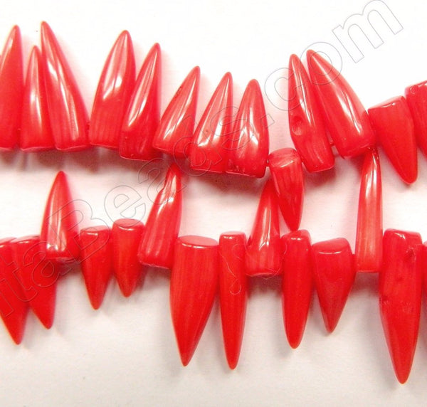 Bamboo Coral  -  Little Chili Shape Beads 16"    12 - 16 mm