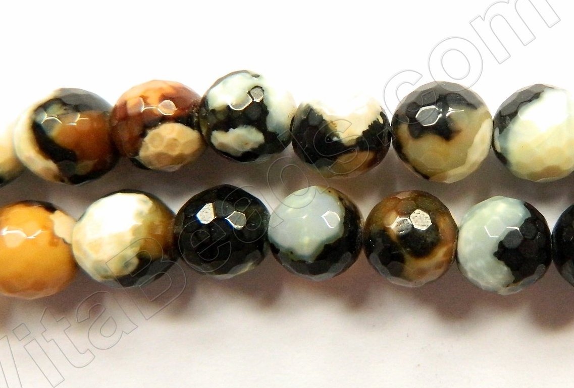 Black Lemon Fire Agate  -  Faceted Round 16"