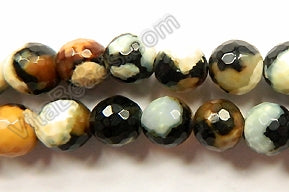 Black Lemon Fire Agate  -  Faceted Round 16"