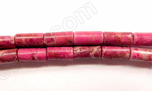Fuchsia Impression Jasper  -  Round Tubes  16"