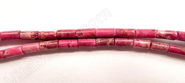 Fuchsia Impression Jasper  -  Round Tubes  16"