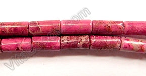 Fuchsia Impression Jasper  -  Round Tubes  16"