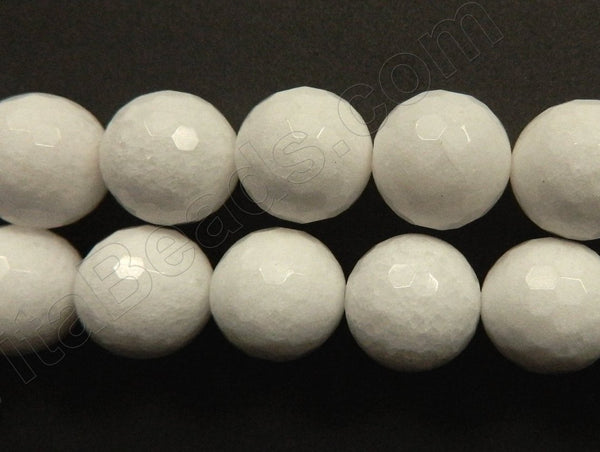 White Ghost Jade  -  Faceted Round  15"