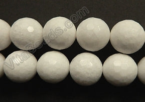 White Ghost Jade  -  Faceted Round  15"