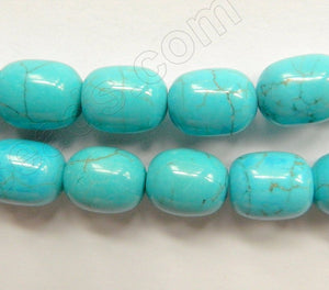 Deep Blue Cracked Turquoise  -  Smooth Egg 16"