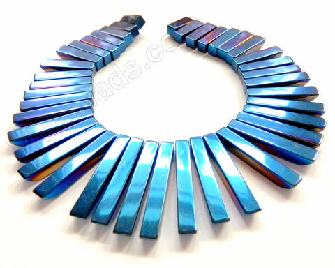 Blue Plated Hematite Graduated 41 pc Pendant Set