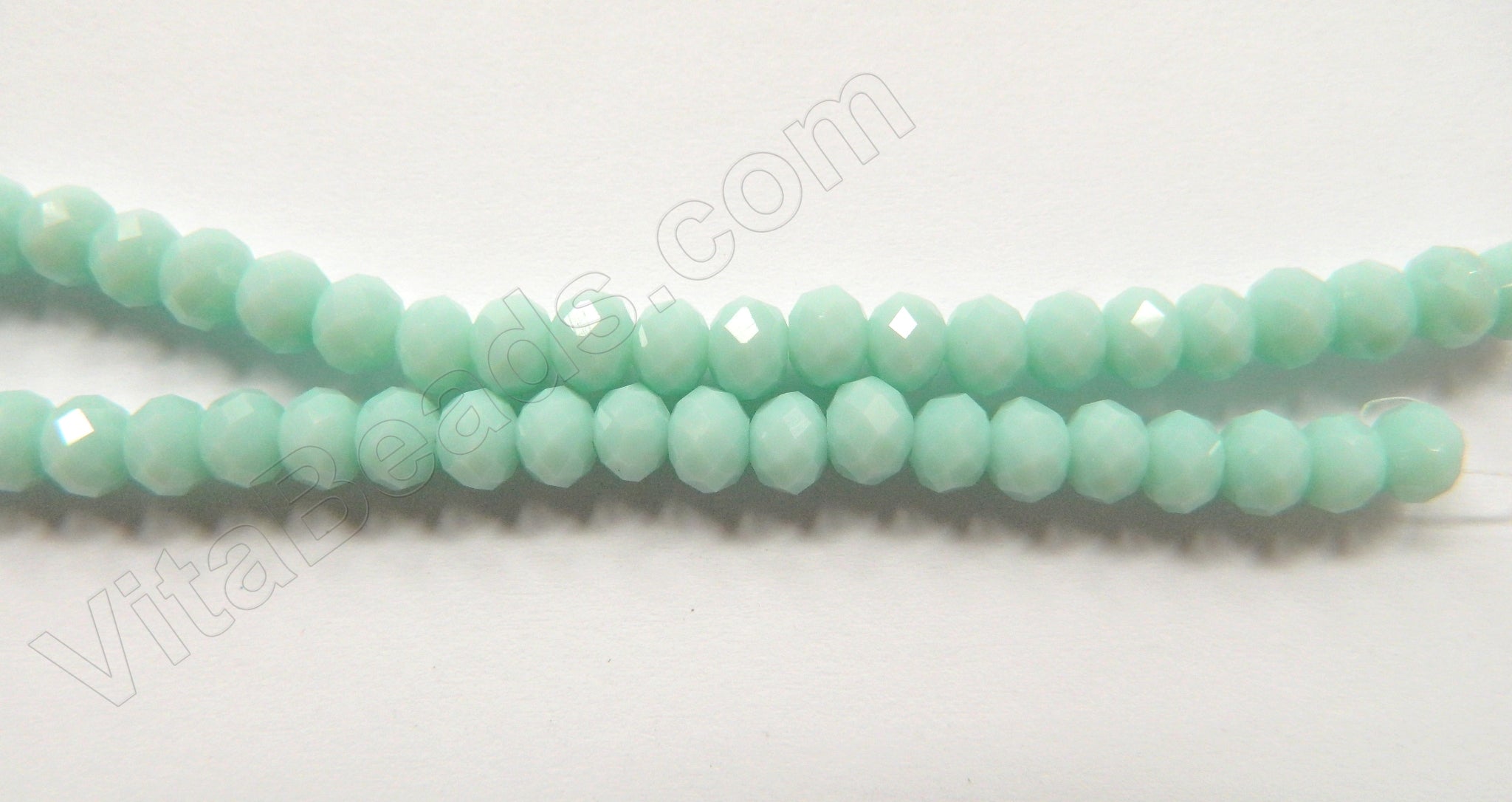 Light Green Amazonite Quartz  -  Faceted Rondel   16"