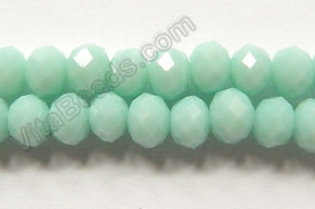 Light Green Amazonite Quartz  -  Faceted Rondel   16"