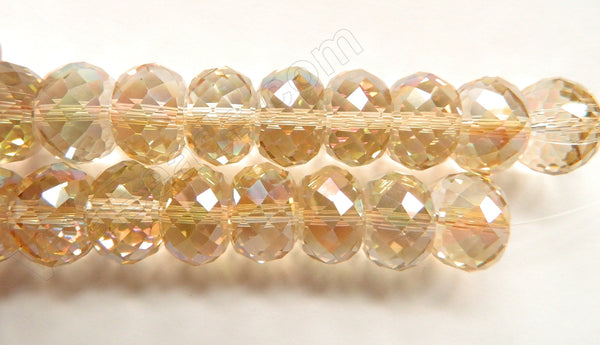 Light Champ. AB Crystal  -  Big Faceted Drum 8"   16 x 10 mm