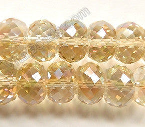 Light Champ. AB Crystal  -  16x10mm Big Faceted Drum 8"
