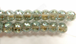 Green Grey AB Crystal  -  Faceted Drum 7"   11 x 9 mm
