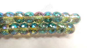Light Green Peacock AB Crystal  -  Faceted Drum 7"   11 x 9 mm