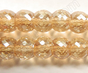 Light Champ. AB Crystal  -  Faceted Drum 7"   11 x 9 mm
