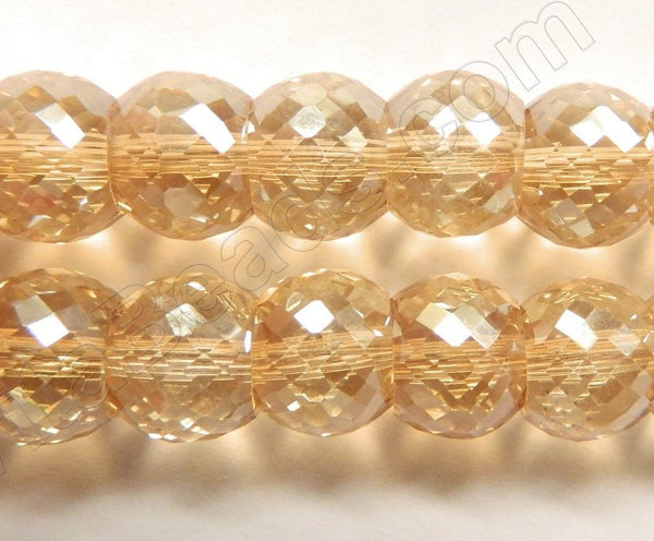 Light Champ. AB Crystal  -  Faceted Drum 7"   11 x 9 mm