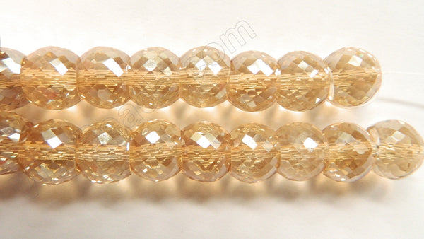 Light Champ. AB Crystal  -  Faceted Drum 7"   11 x 9 mm