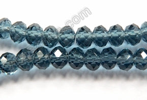 Iolite Crystal Qtz  -  Faceted Rondel   16"     6 x 4 mm