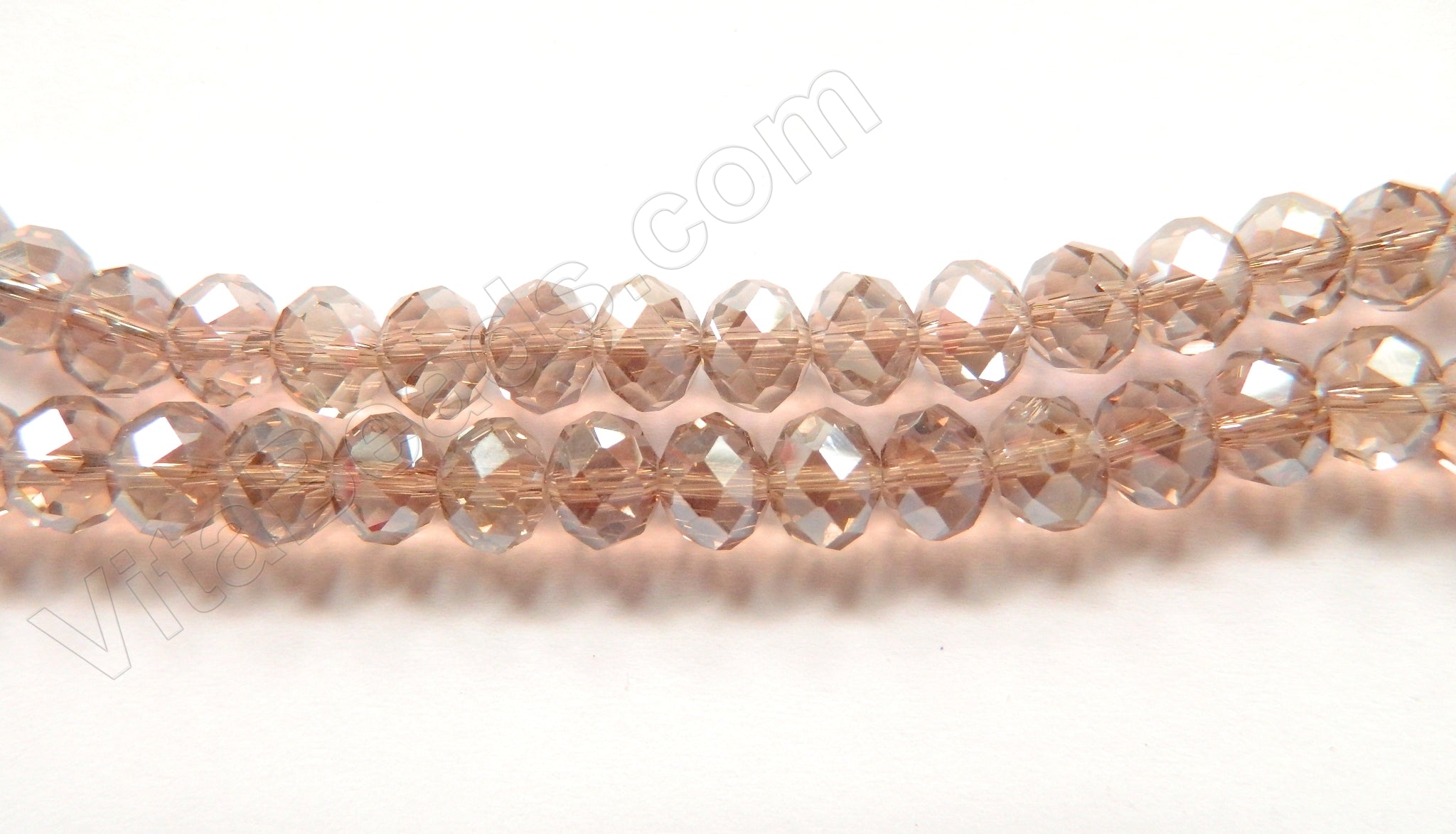 Light Lavender Crystal AB Coated -  Faceted Rondel   16"     8 x 5 mm