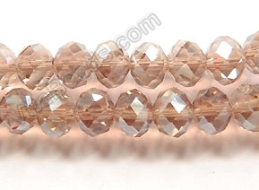 Light Lavender Crystal AB Coated -  Faceted Rondel   16"     8 x 5 mm