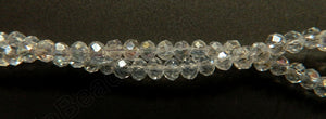 AB Crystal  -  Small Faceted Rondel  12.5"     4 x 3 mm