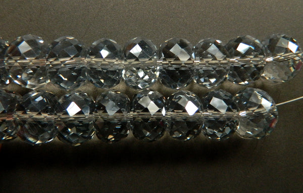 Light Grey AB Crystal  -  16x10mm Big Faceted Drum 8"