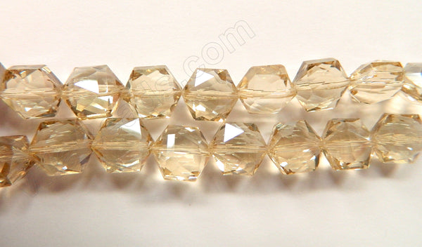 Light Champ. Crystal  -  Faceted Hexagon  8"