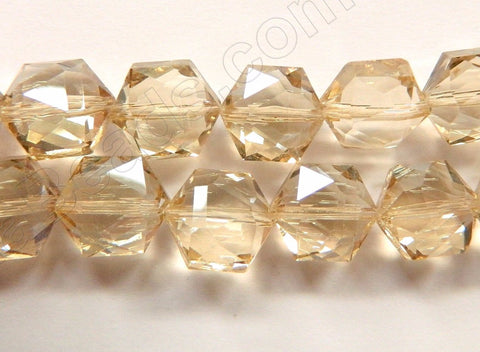 Light Champ. Crystal  -  Faceted Hexagon  8"