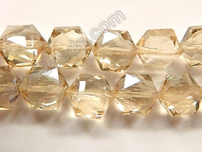 Light Champ. Crystal  -  Faceted Hexagon  8"