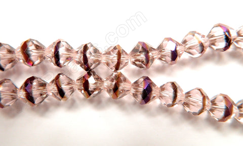 Light Lavender Crystal w/ Peacock Line  -  Faceted Round Bi-cone  11"