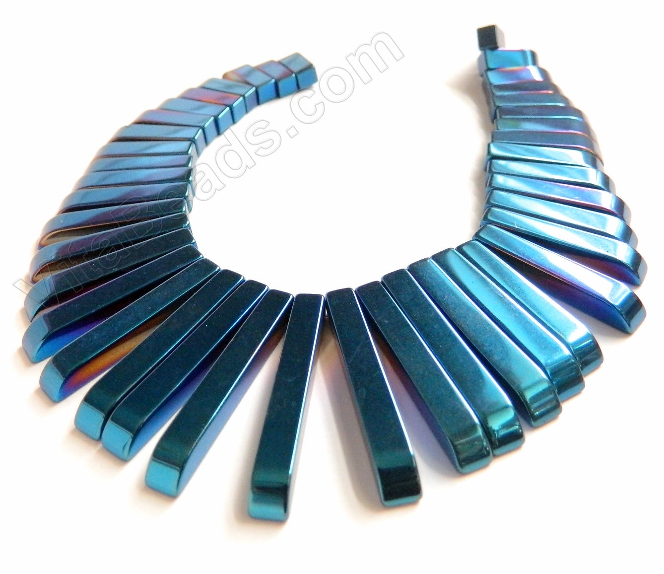 Blue Plated Hematite Graduated 41 pcs Pendant Set