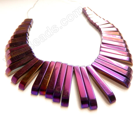 Purple Plated Hematite Graduated 41 pc Pendant Set